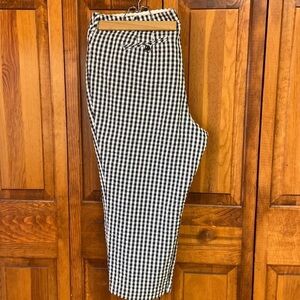 Land’s End Gingham Ankle Length Straight Leg Mid-Rise Pants 18W